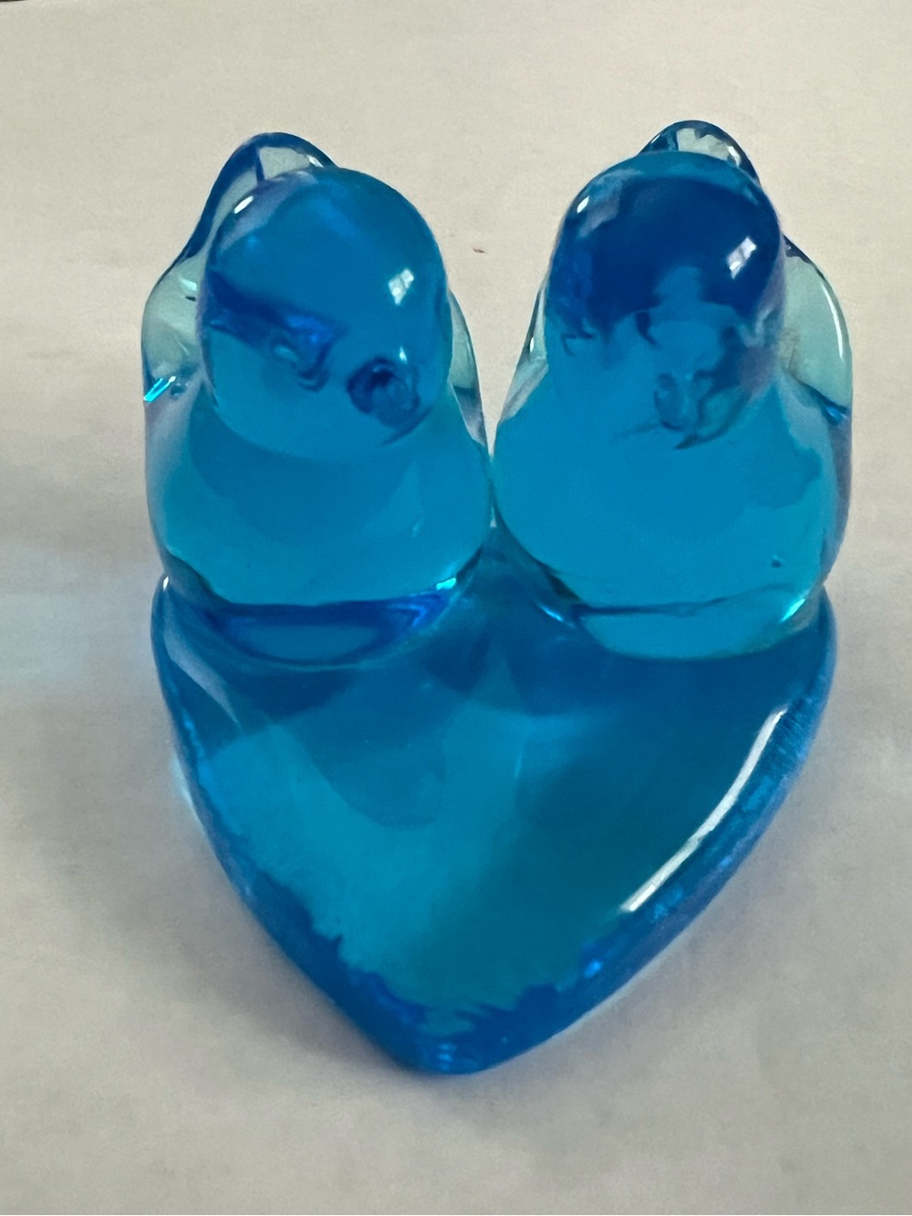 Vintage Blue Glass Bluebird Of Happiness Collectible Keepsake Accent Figurine